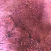 Teak leaves mulberry paper - Plum color, 55x80 cm