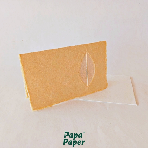 Cards 15x10cm with envelop, Sand color การ์ดกระดาษสา