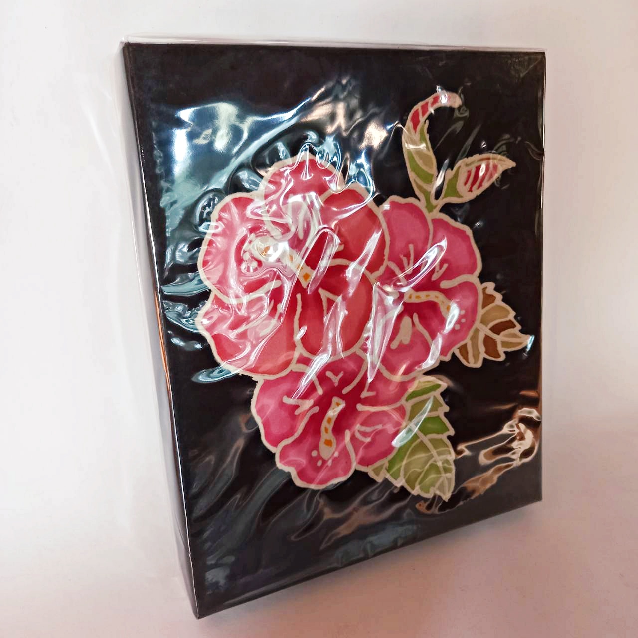 Mulberry paper box batik hand paint กล่องกระดาษสาเขียนเทียนลายดอกไม้